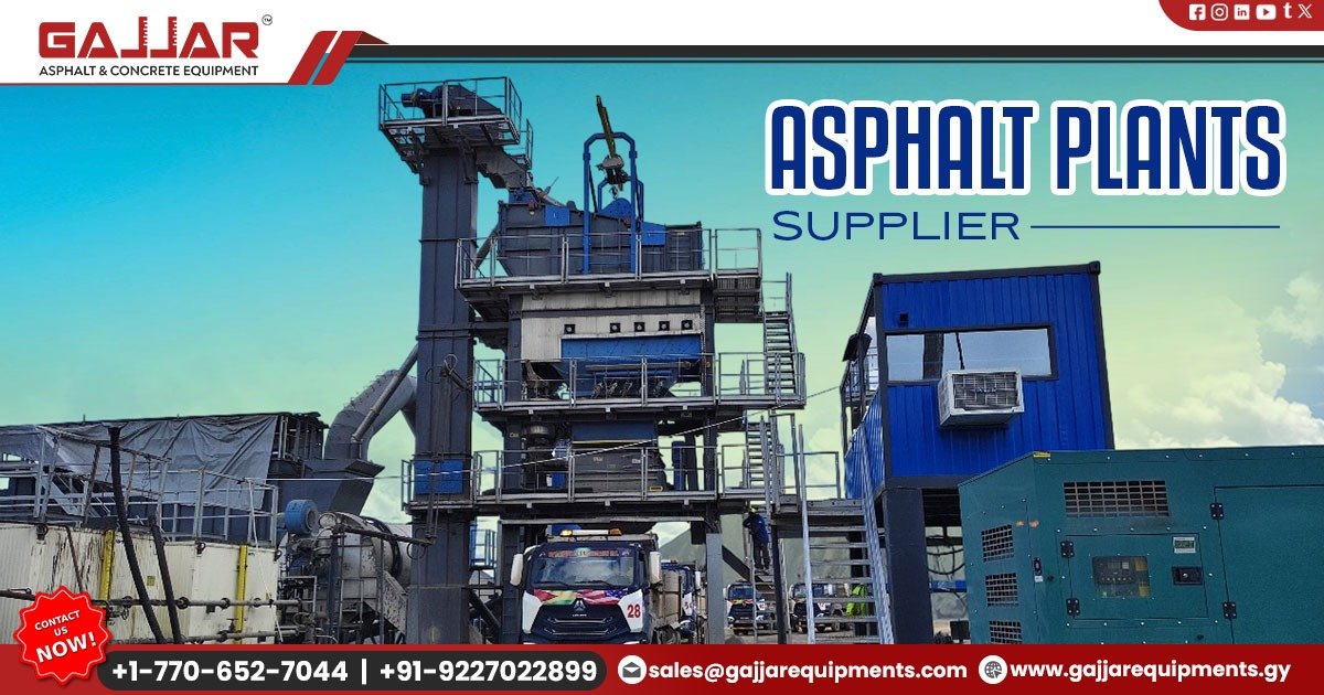Asphalt batch mix plant with installation and service support for roads in Guyana.