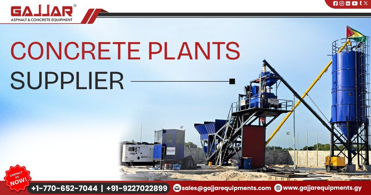 Compact Concrete Batching Plant GCP Series by GAJJAR Equipments Pvt. Ltd., modular ready-mix concrete plant manufactured in Ahmedabad, India, used for construction and precast applications.