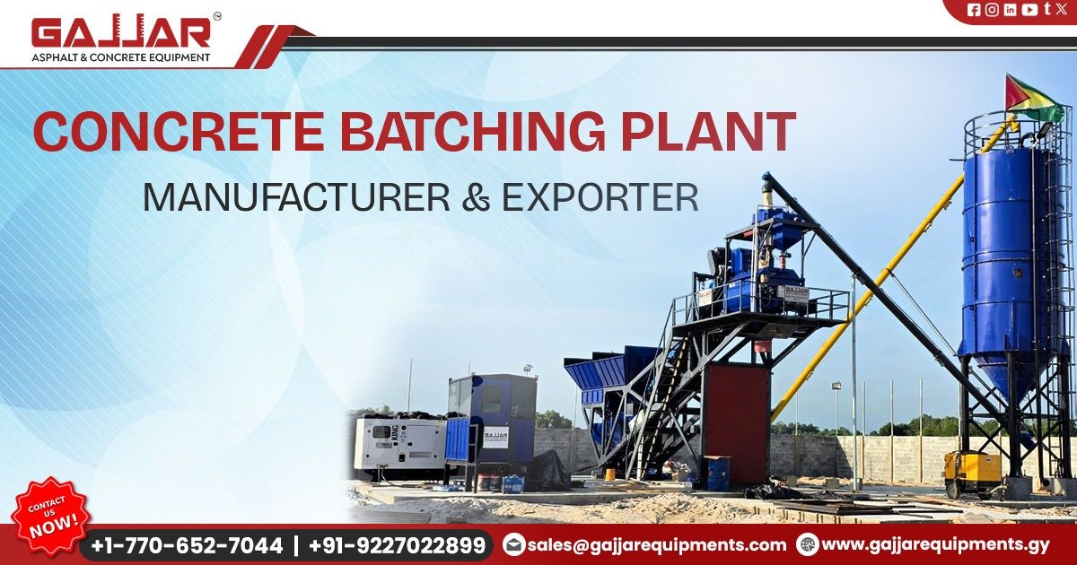 Concrete batching plant manufacturer and exporter industrial mixing equipment for construction sites