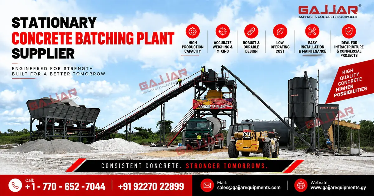 Stationary Concrete Batching Plant Supplier in Suriname